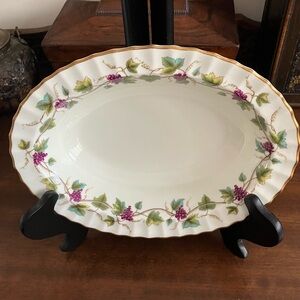 Royal Worcester Bacchanal Oval Serving Bowl Made in England Fine China
